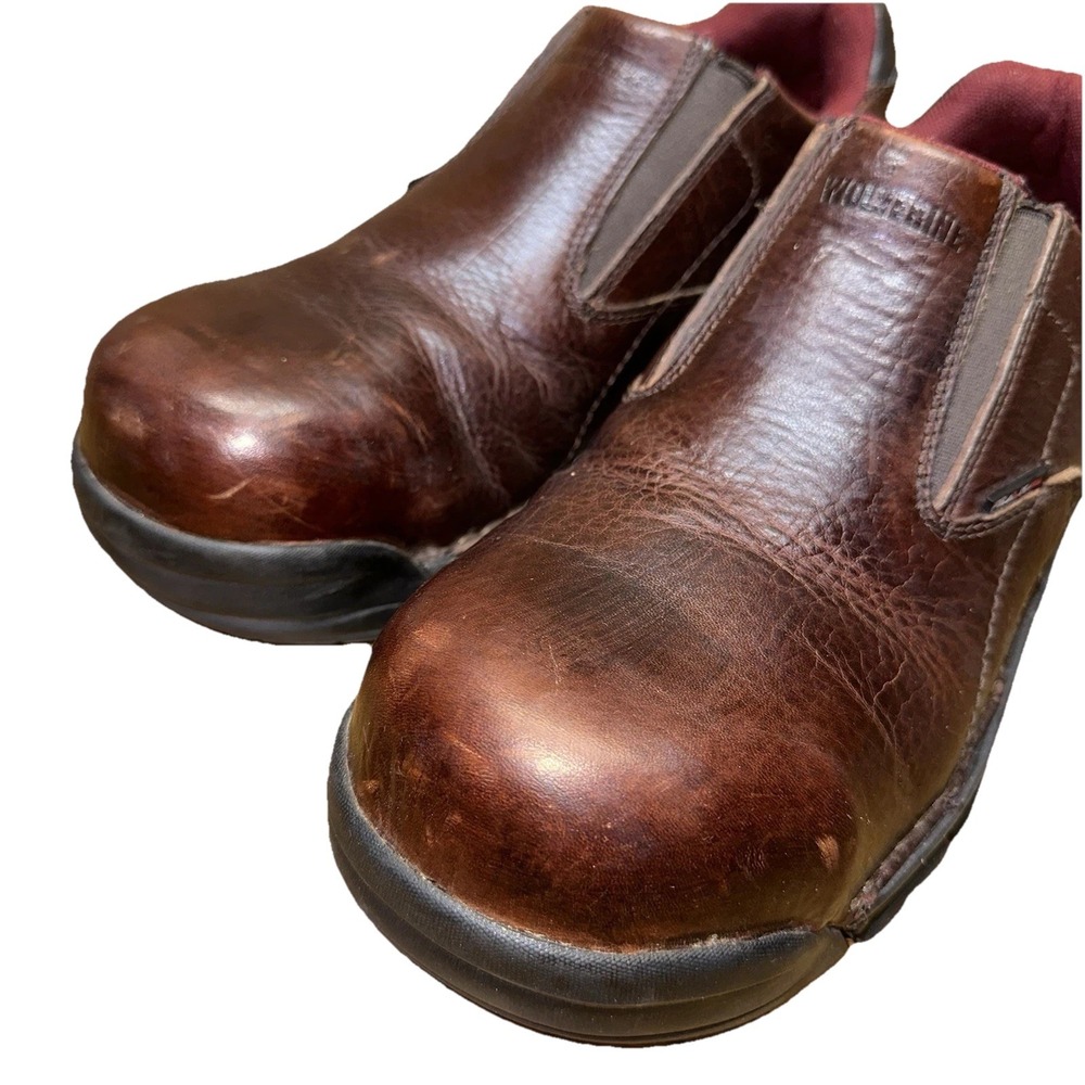 Wolverine Falcon Brown‎ Leather Composite Toe Slip-On Work Shoe W08397 Men's 10M - Picture 12 of 12
